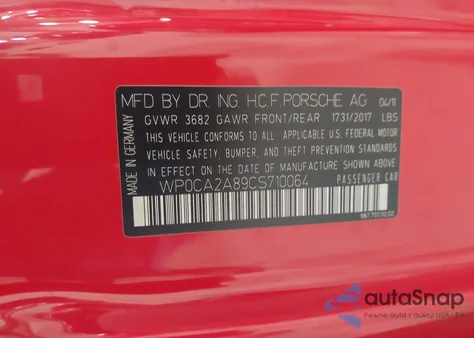 2012 Porsche Boxster from USA, damaged, VIN WP0CA2A89CS710064